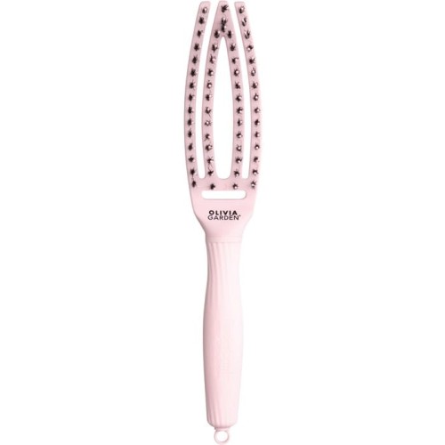 Olivia Garden fingerbrush Szczotka do włosów dzik i nylon pastelowy róż rozmiar s