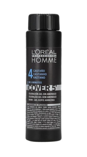 Loreal homme cover 5' Żel do koloryzacji włosów dla mężczyzn 4 brąz 50ml