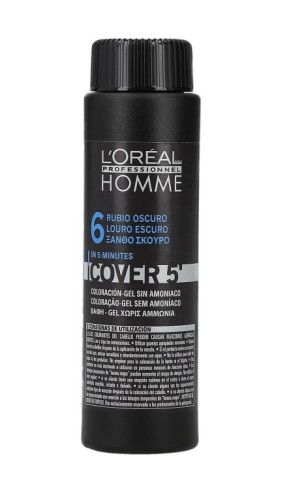 Loreal homme cover 5' Żel do koloryzacji włosów dla mężczyzn 6 ciemny blond 50ml