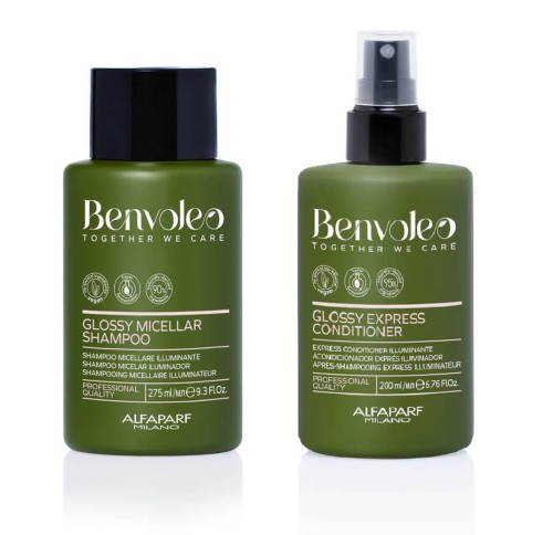Alfaparf benvoleo glossy Zestaw nabłyszczający do włosów szampon 275ml odżywka 200ml