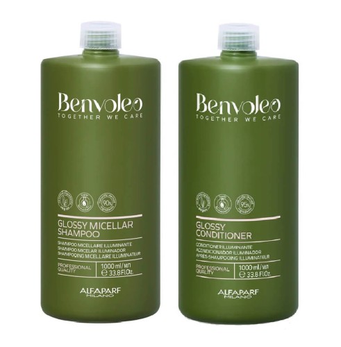 Alfaparf benvoleo glossy Zestaw nabłyszczający do włosów szampon i odżywka 2x1000ml